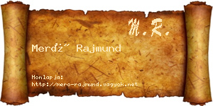 Merő Rajmund névjegykártya